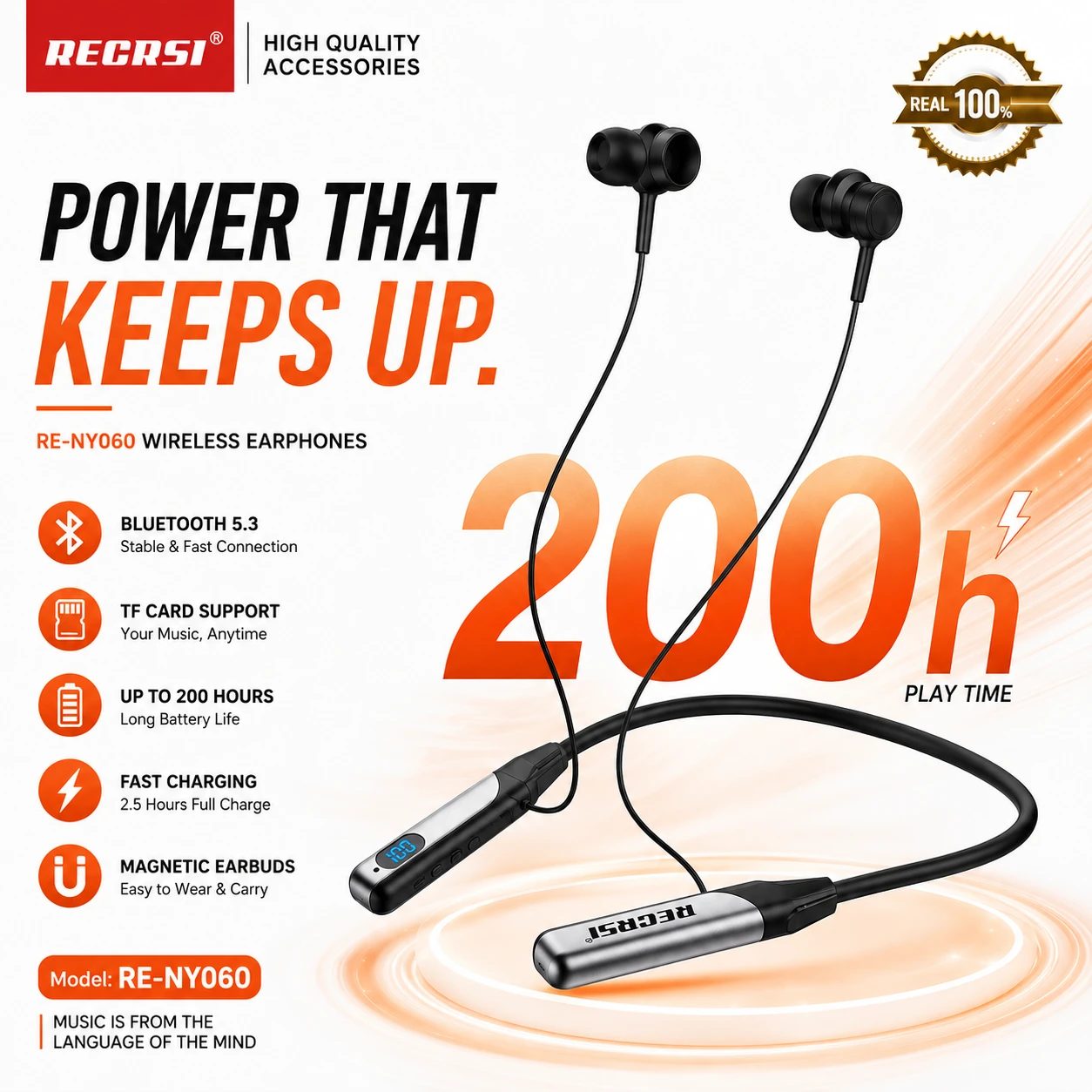 RE-NY060 Recrsi Wireless Neckband