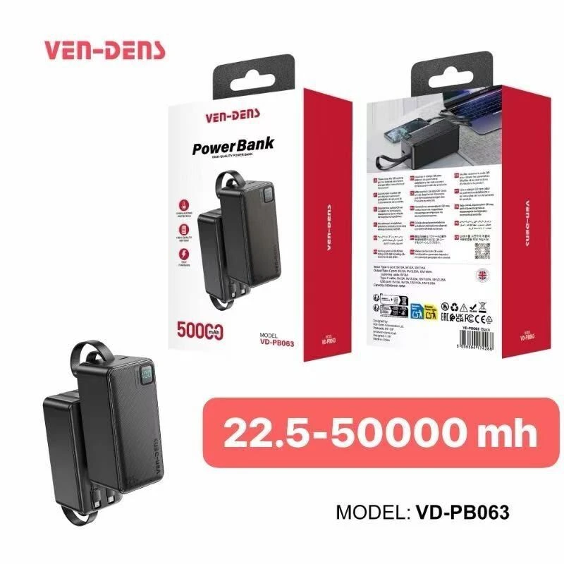VEN-DENS VD-PB063 50,000mAh Power Bank | 22.5W Fast Charging
